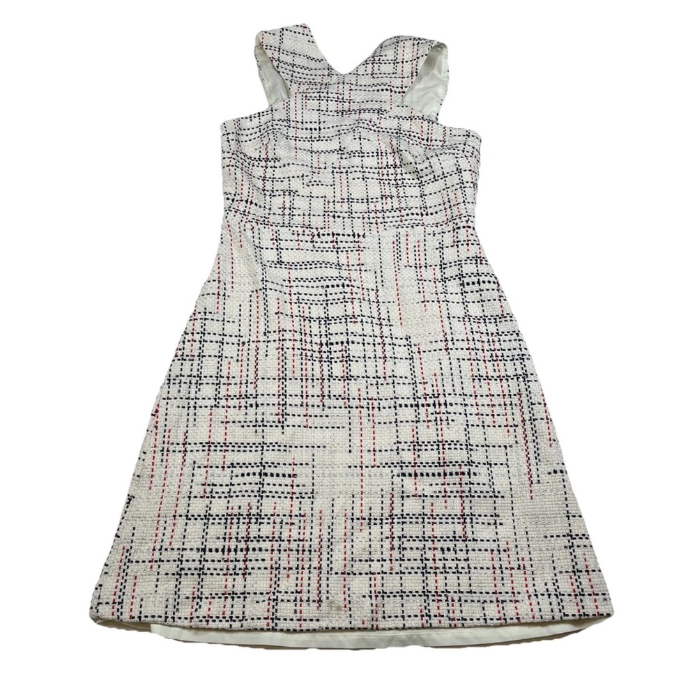 Banana Republic Cream Ivory Italian Tweed Cross Front Dress Midi Size 8